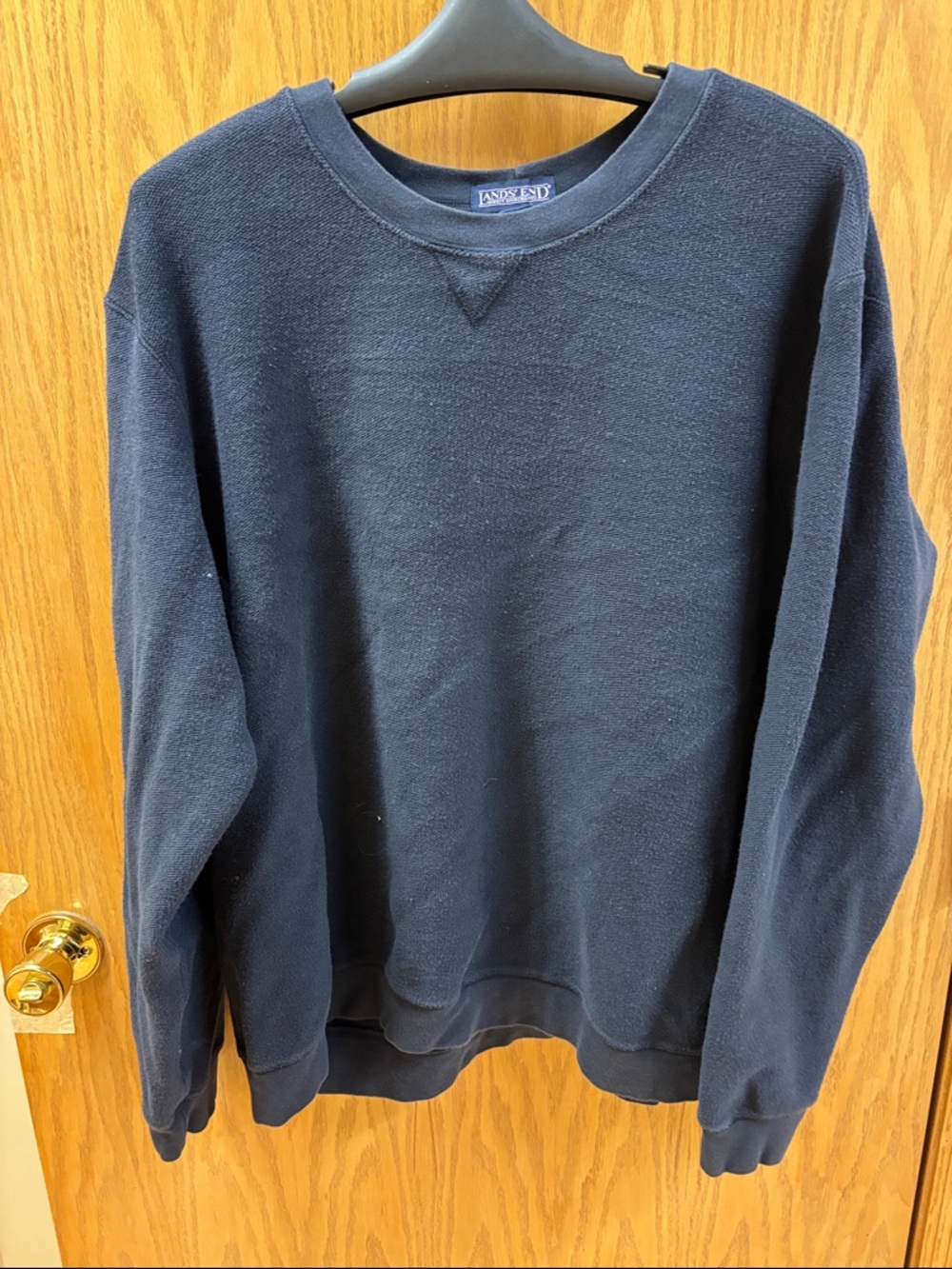 Lands' End Men's Dark Navy Crewneck Sweater